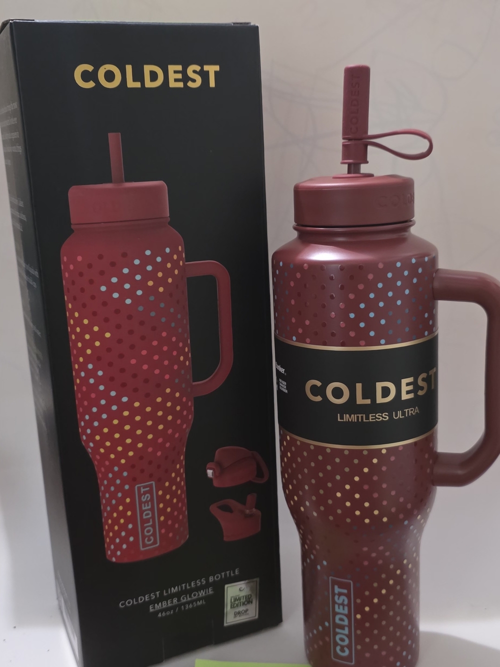 Coldest Limitless Ultra Ember Glowie Insulated Water Bottle - 46oz